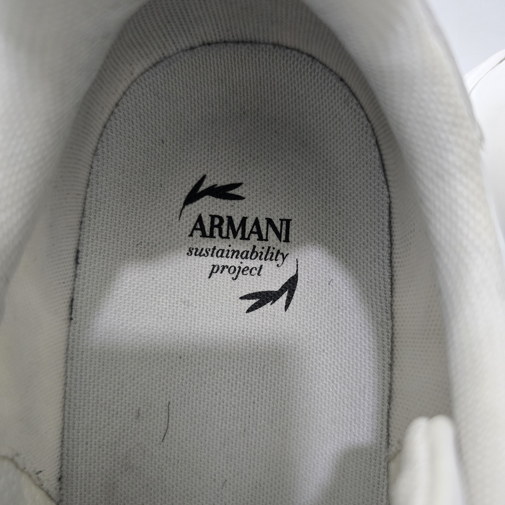 Giorgio Armani White Sustainable Men's Sneakers US Size 11 - Picture 6 of 14
